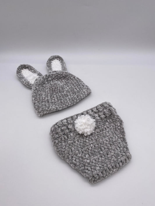 Newborn Bunny Hat and Bloomers Set